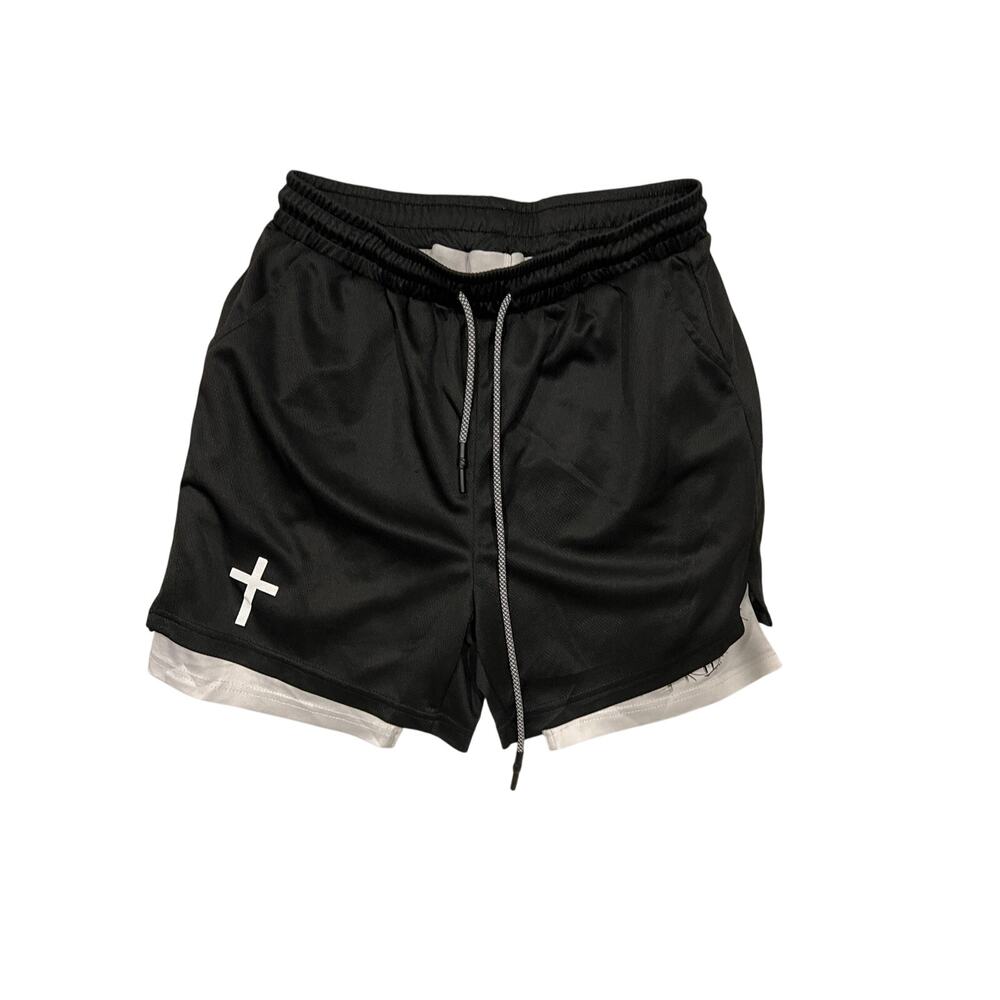 No Label Cross Athletic Shorts w Compression Mens Large